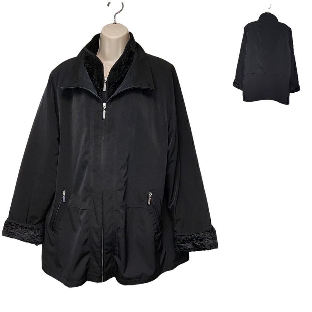 Gallery Soft Shell Long-Sleeve Utility Jacket Size Large Color Black